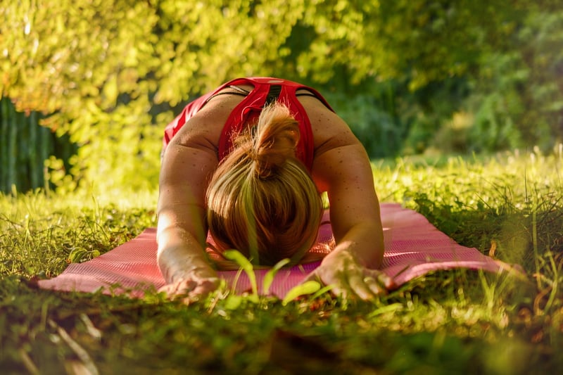 Woman practicing deep breathing